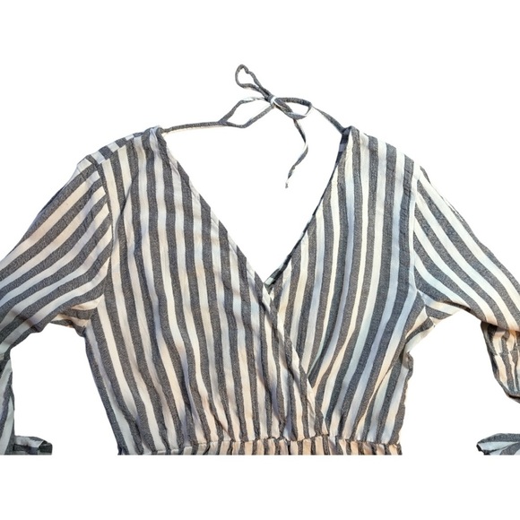 Roxy Blind Dreams Faux Wrap Striped Bell Sleeve Dress Size Small Woman’s/Juniors - Picture 5 of 16